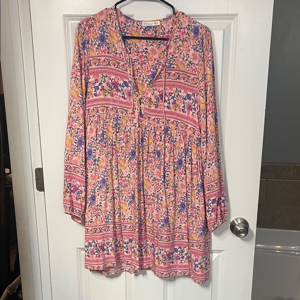 Vibrant Floral Women's Tunic Top